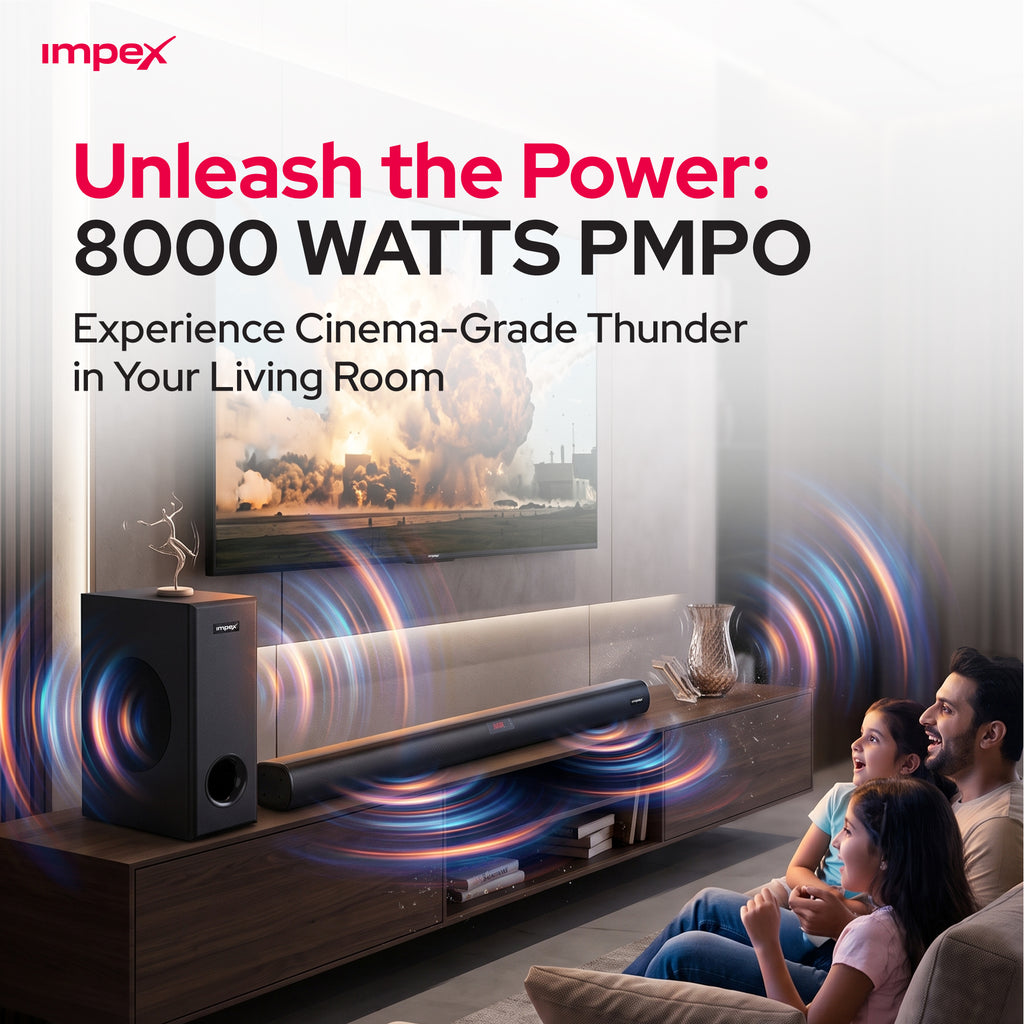 Impex BeatBeam SB6000 2.1 Soundbar | 120W | Wireless Subwoofer | 3D Audio EQ