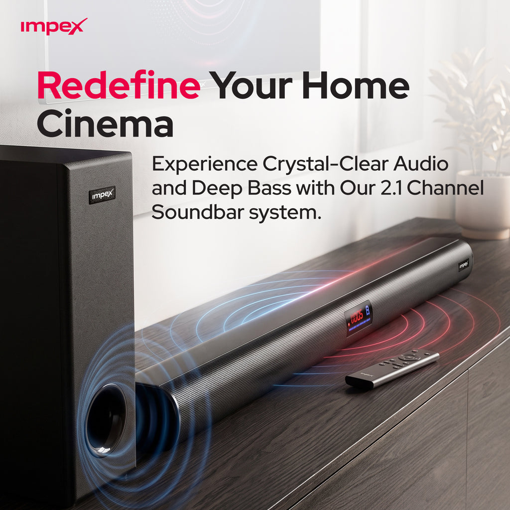 Impex BeatBeam SB6000 2.1 Soundbar | 120W | Wireless Subwoofer | 3D Audio EQ