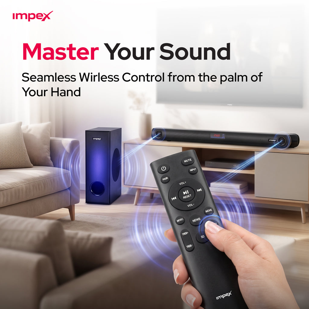 Impex BeatBeam SB6000 2.1 Soundbar | 120W | Wireless Subwoofer | 3D Audio EQ